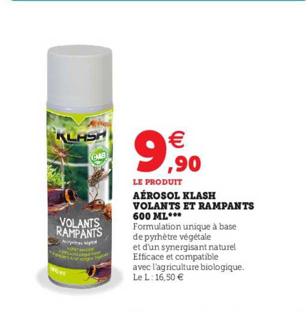 aérosol klash volants et rampants 600 ml