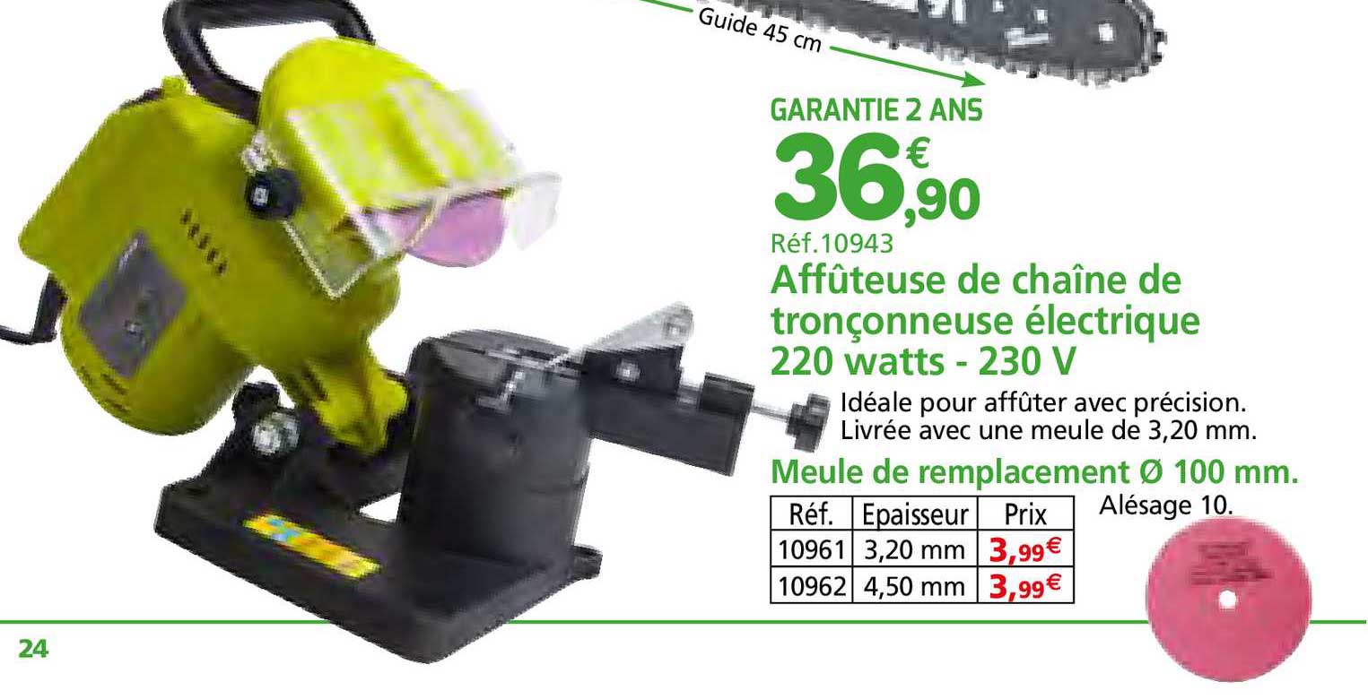 affûteuse de chaîne de tronçonneuse électrique 220 watts - 230 v