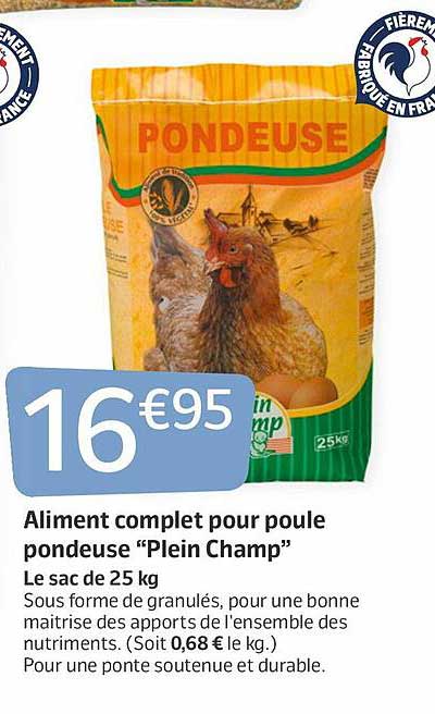 aliment complet pour poule pondeuse "plein champ"
