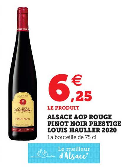 alsace aop rouge pinot noir prestige louis hauller 2020