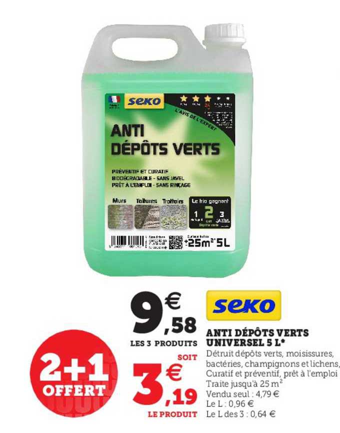 anti dépôts verts universel 5 l seko