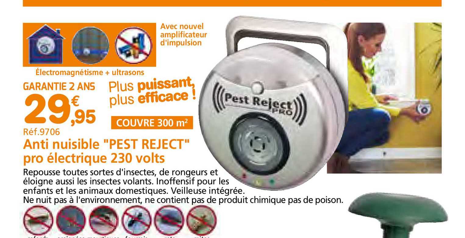 anti nuisible "pes reject" pro électrique 230 volts