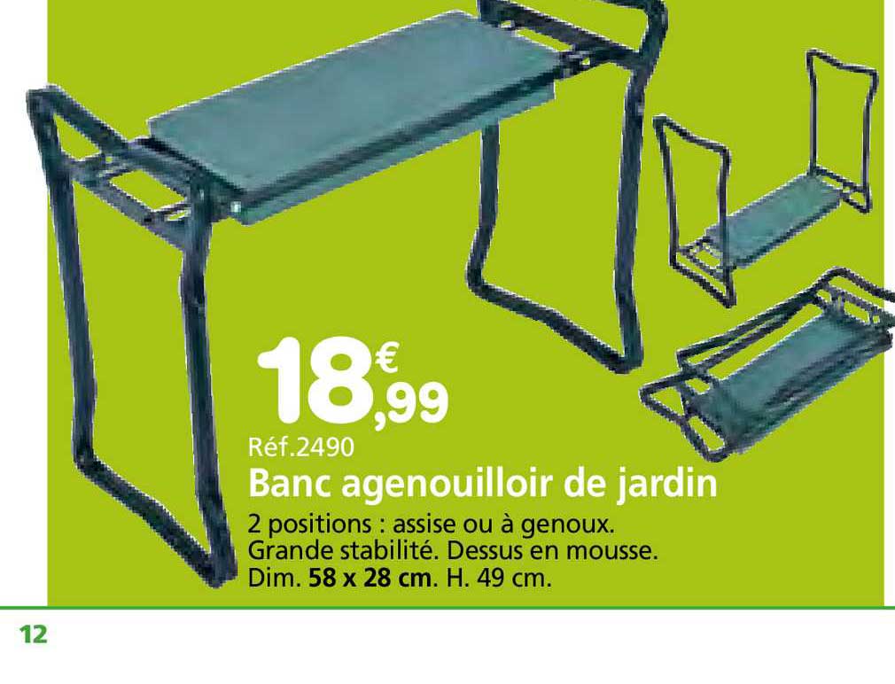 banc agenouilloir de jardin