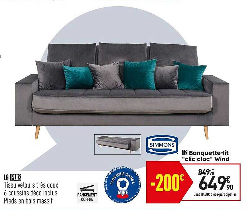 banquette-lit "clic clac" wind simmons