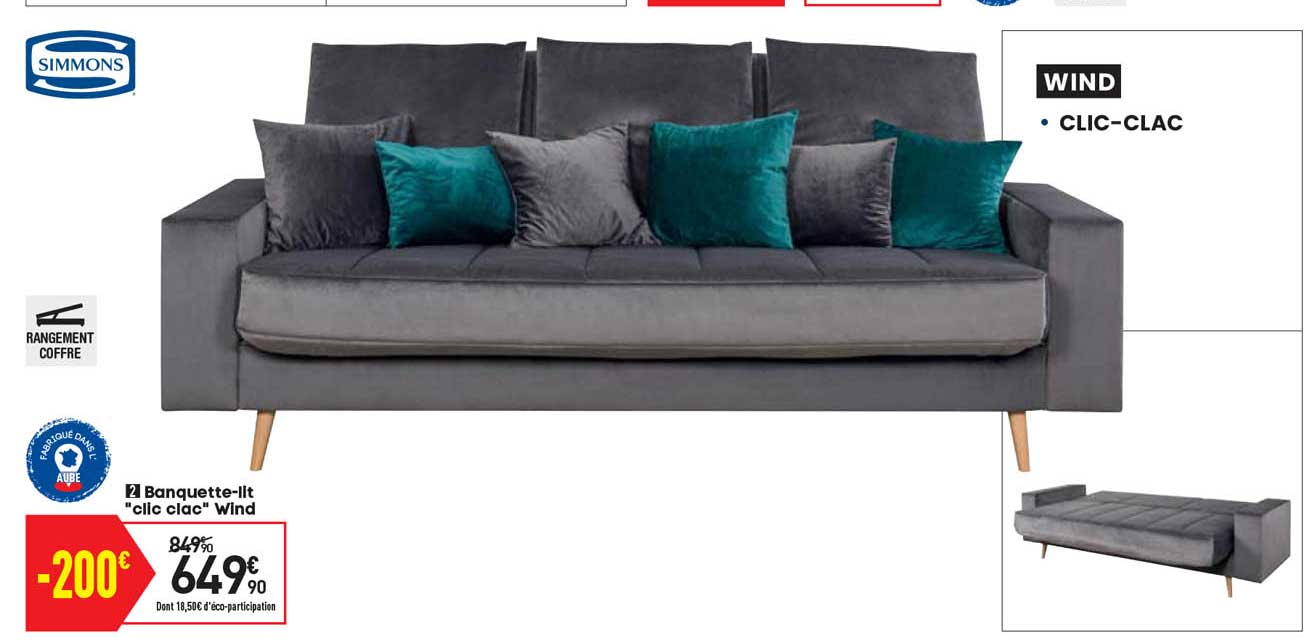 banquette-lit "clic clac" wind simmons