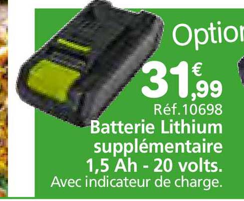 batterie lithium supplémentaire 1.5 ah - 20 volts