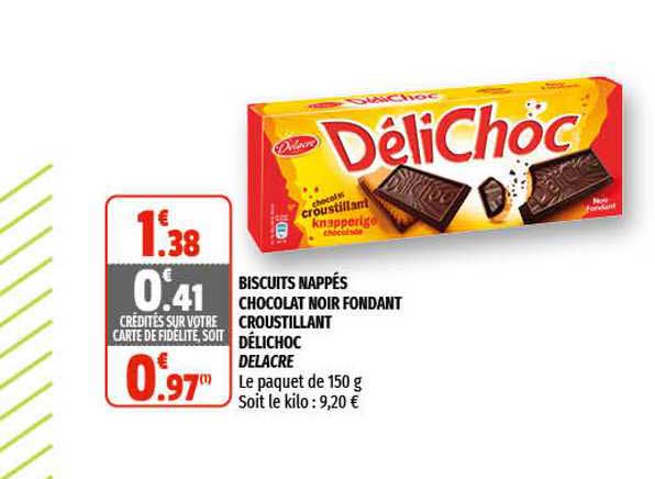 Biscuits Nappés Chocolat Noir Fondant Croustillant Délichoc Delacre