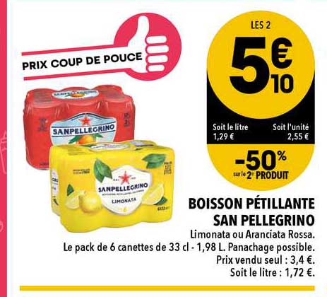 boisson pétillante san pellegrino