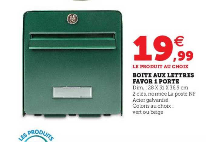 boîte aux lettres favor 1 porte