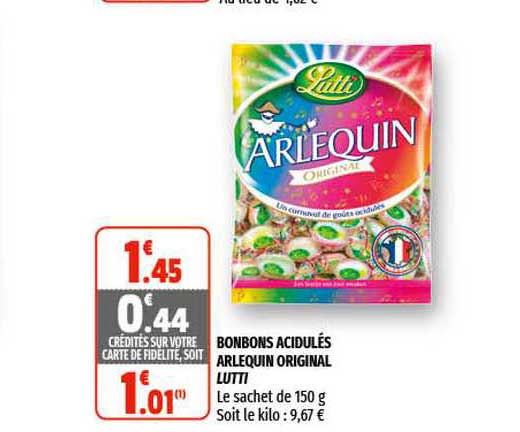 Bonbons Acidulés Arlequin Original Lutti