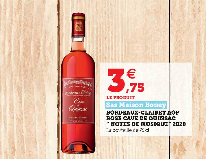 bordeaux-clairet aop rosé cave de quinsac "notes de musique" 2020