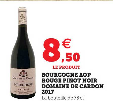 bourgogne aop rouge pinot noir domaine de cardon 2017