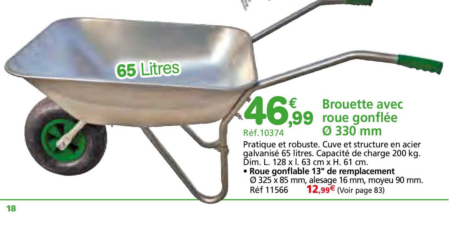 brouette avec rouge gonflée Ø 330 mm