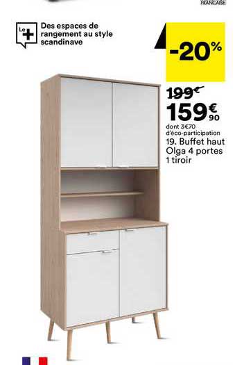 buffet haut olga 4 portes 1 tiroir