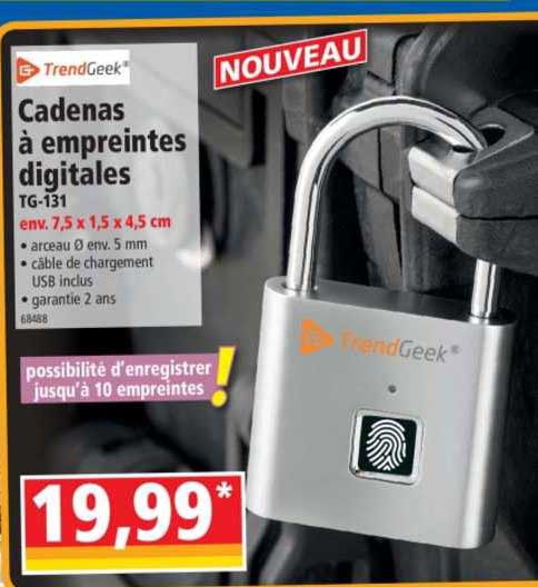 cadenas à empreintes digitales tg-131 trendgeek