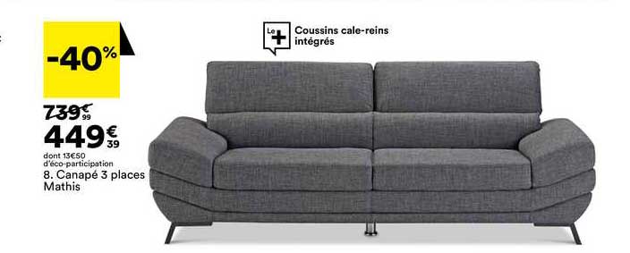 Canapé 3 Places Mathis