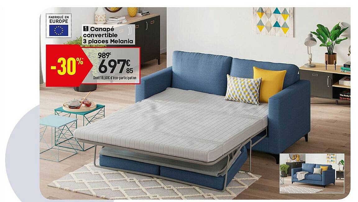 Canapé Convertible 3 Places Melania