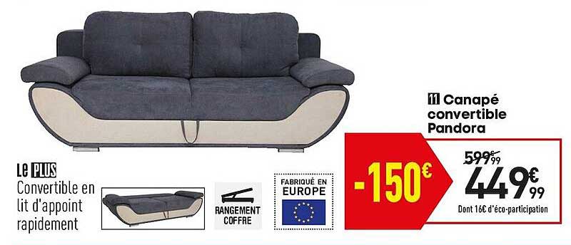 canapé convertible pandora