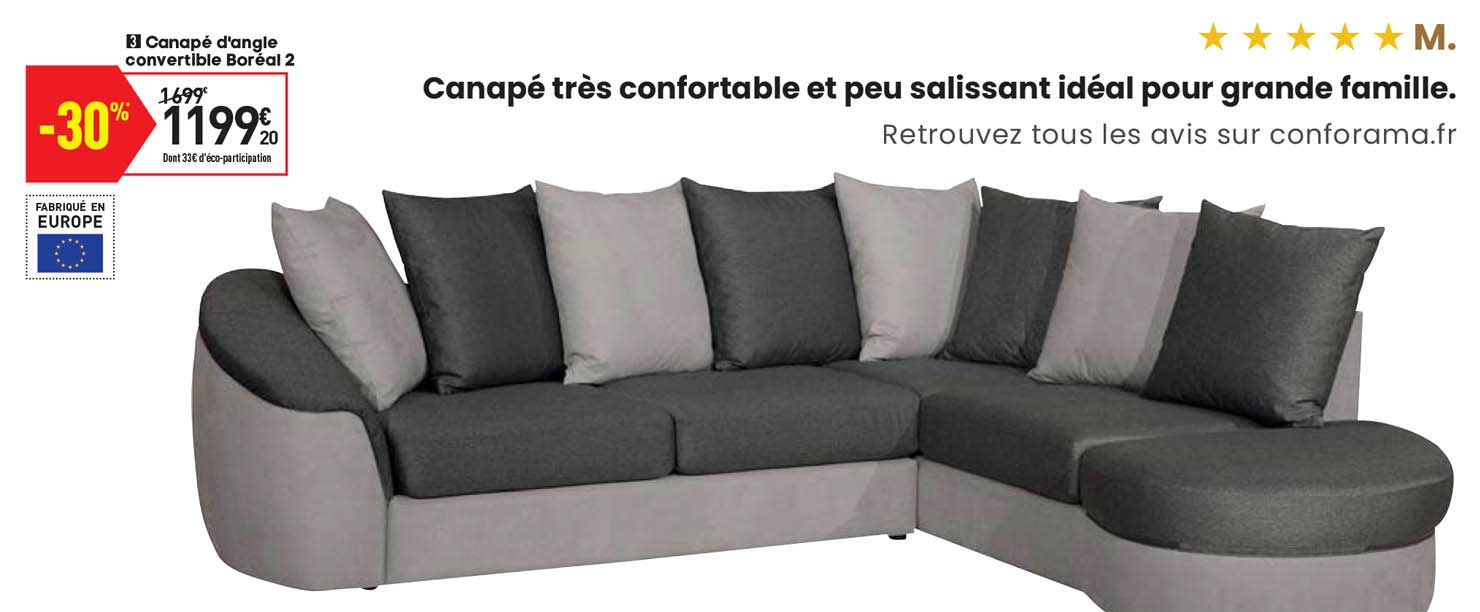 canapé d'angle convertible boréal 2