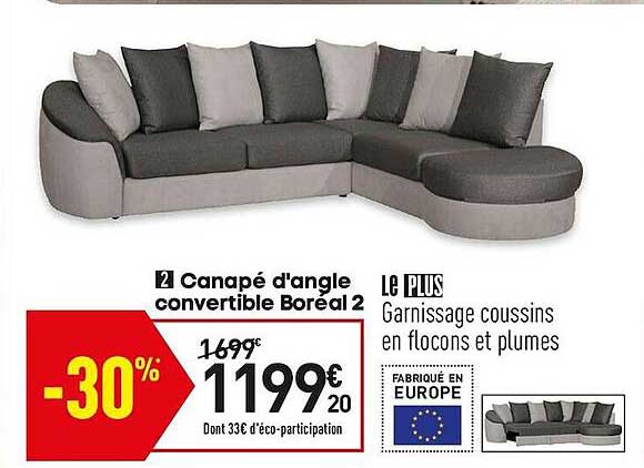 canapé d'angle convertible boréal 2