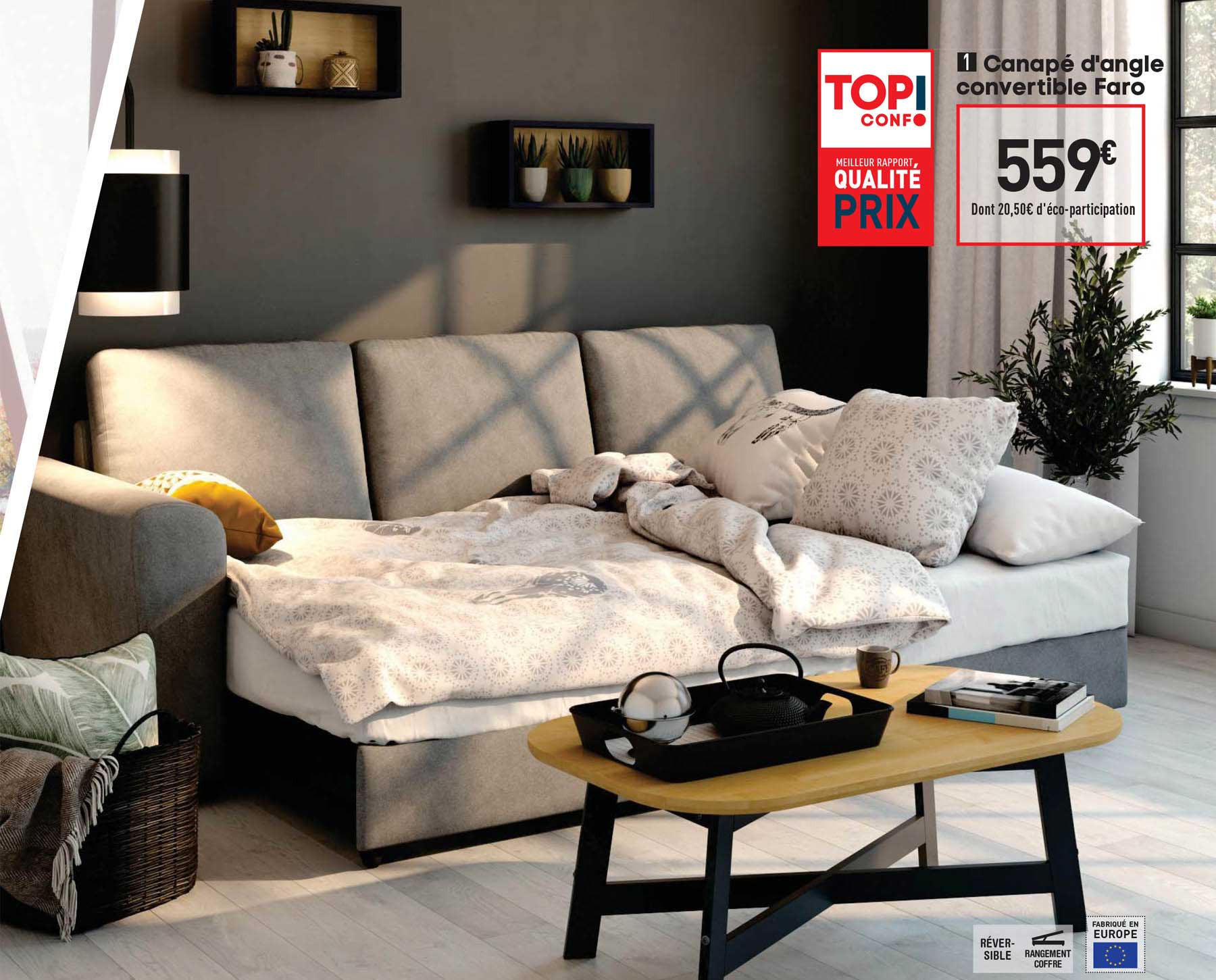 Canapé D'angle Convertible Faro