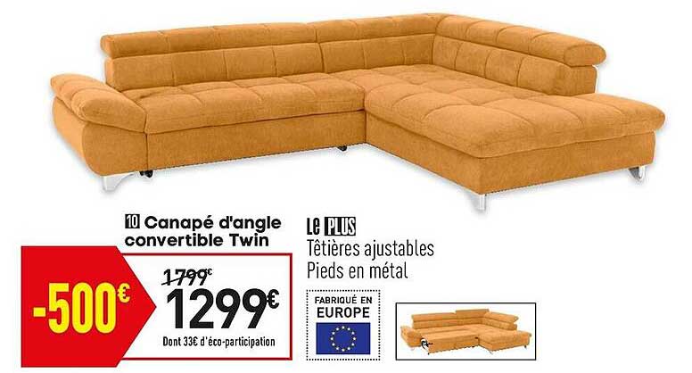 Canapé D'angle Convertible Twin