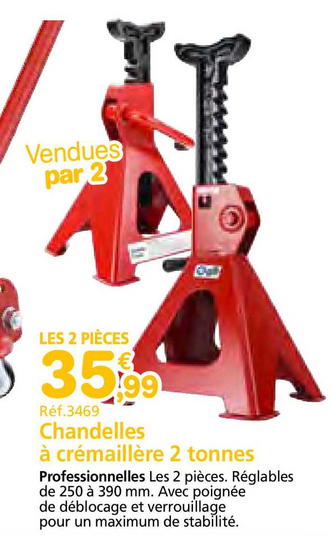 chandelles à crémaillère 2 tonnes