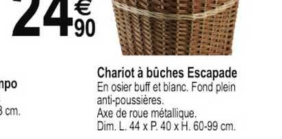 chariot à bûches escapade