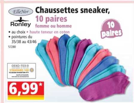 chaussettes sneaker, 10 paires ellenor