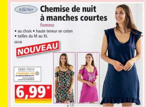 chemise de nuit à manches courtes femme ellenor