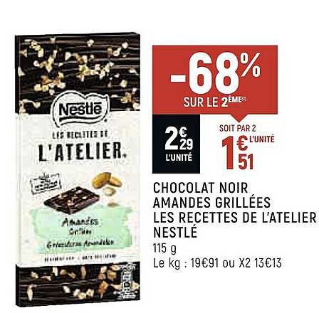 chocolat noir amandes grillées les recettes de l'atelier nestlé