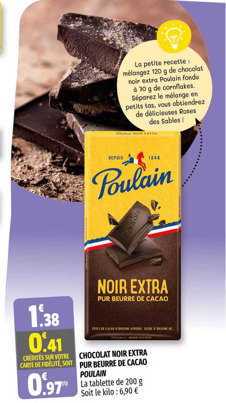 Chocolat Noir Extra Pur Beurre De Cacao Poulain