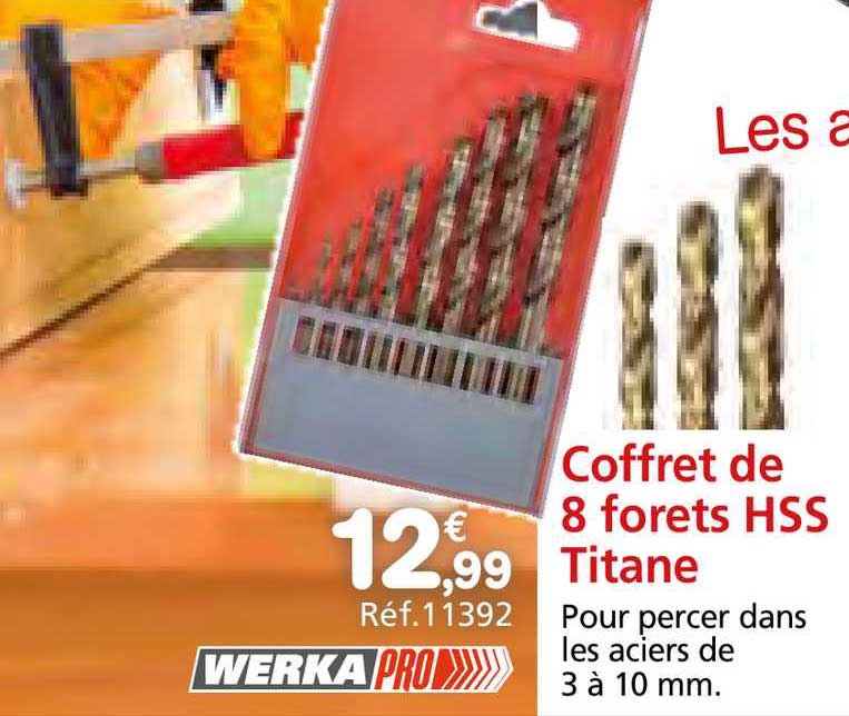 coffret de 8 forets hss titane werka pro