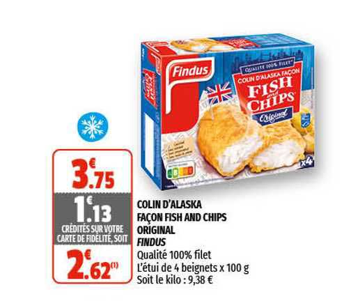 colin d'alaska façon fish and chips original findus