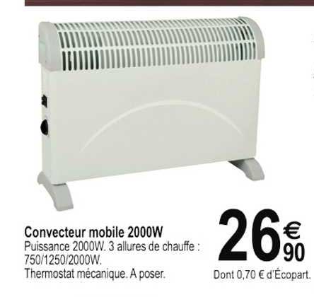 convecteur mobile 2000w