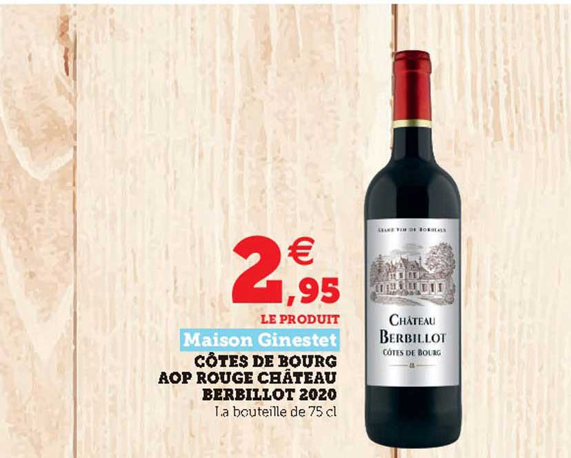 côtes de bourg aop rouge château berbillot 2020