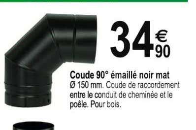 coude 90° émaillé noir mat