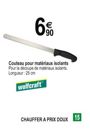 couteau pour matériaux isolants