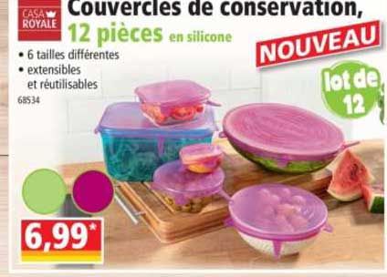 Couvercles De Conservation, 12 Pièces En Silicone Casa Royale