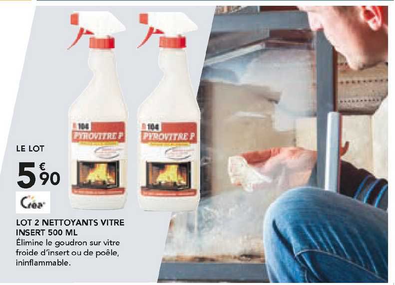 crea lot 2 nettoyants vitre insert 500 ml