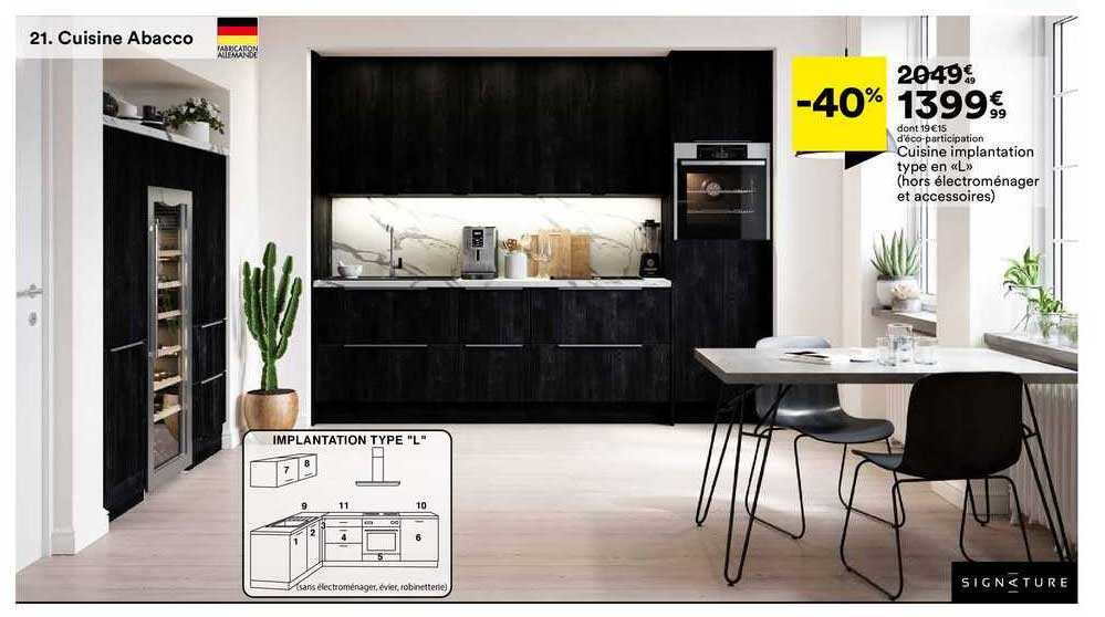 cuisine abacco : cuisine implantation type en "l" signature
