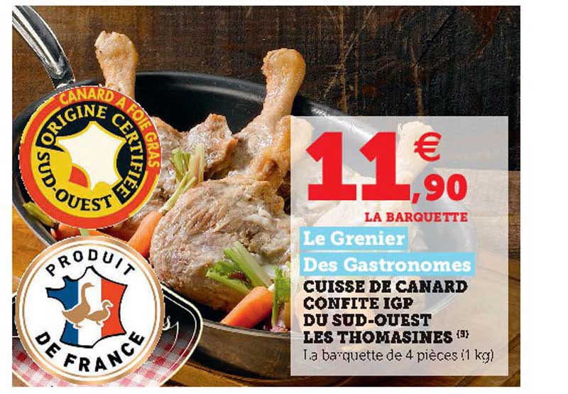 cuisse de canard confite igp du sud-ouest les thomasines le grenier des gastronomes