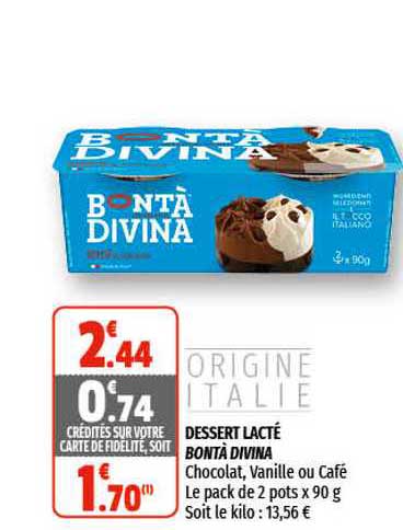 dessert lacté bontà divina