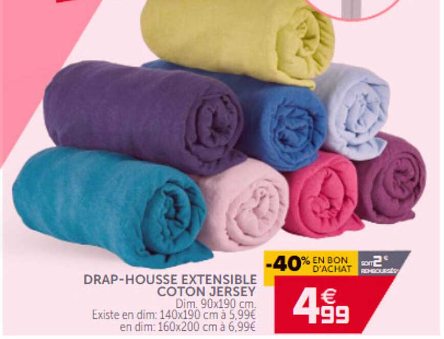 drap-housse extensible coton jersey