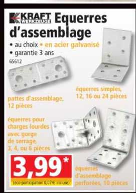 équerres d'assemblage kraft