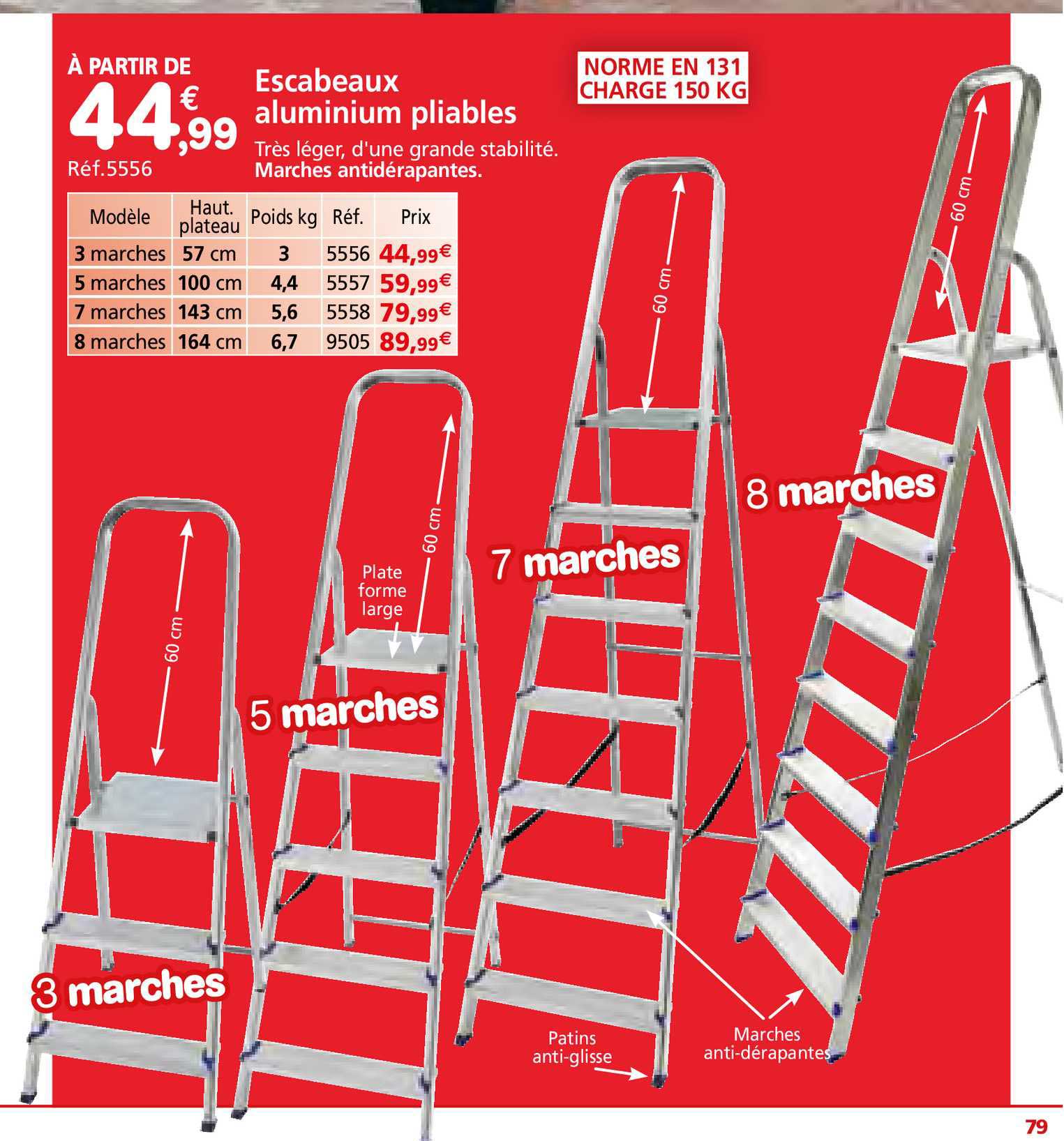 escabeaux aluminium pliables