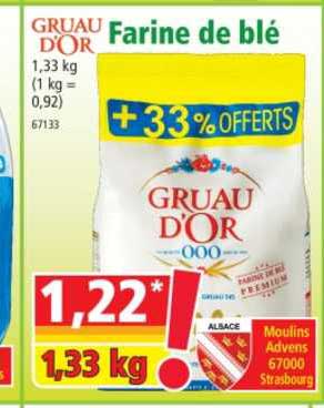 farine de blé gruau d'or