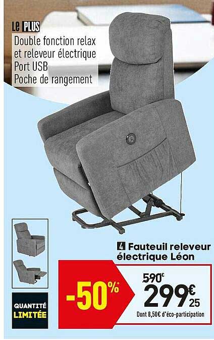 fauteuil releveur électrique léon