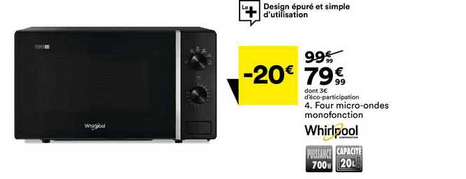 four micro-ondes monofonction whirlpool