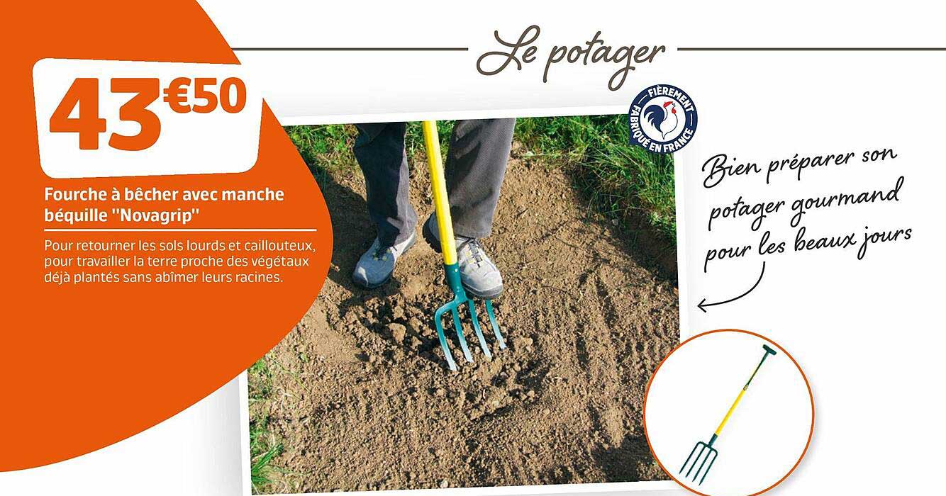 fourche à bêcher avec manche béquille "novagrip"